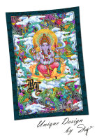 Black Leaf Ganesha Tuch/Wandbehang 100% Baumwolle